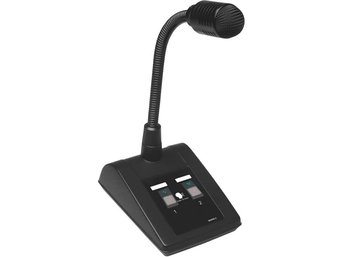 2-Zone Gooseneck Paging Mic