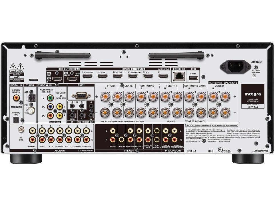 DRX 5.4 9.2-Channel Network A/V Receiver - rear panel