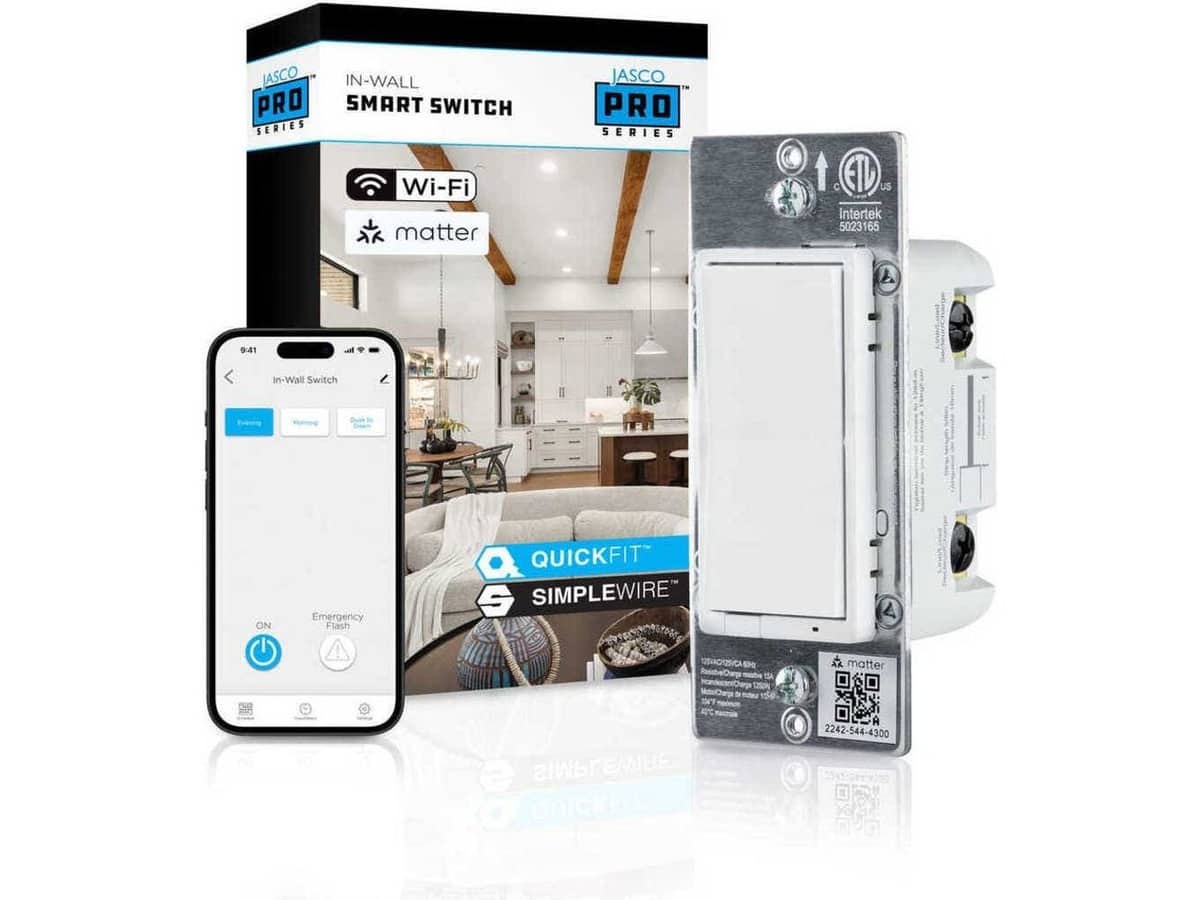 JascoPro 81919 Matter-Enabled Wi-Fi Smart Rocker Switch