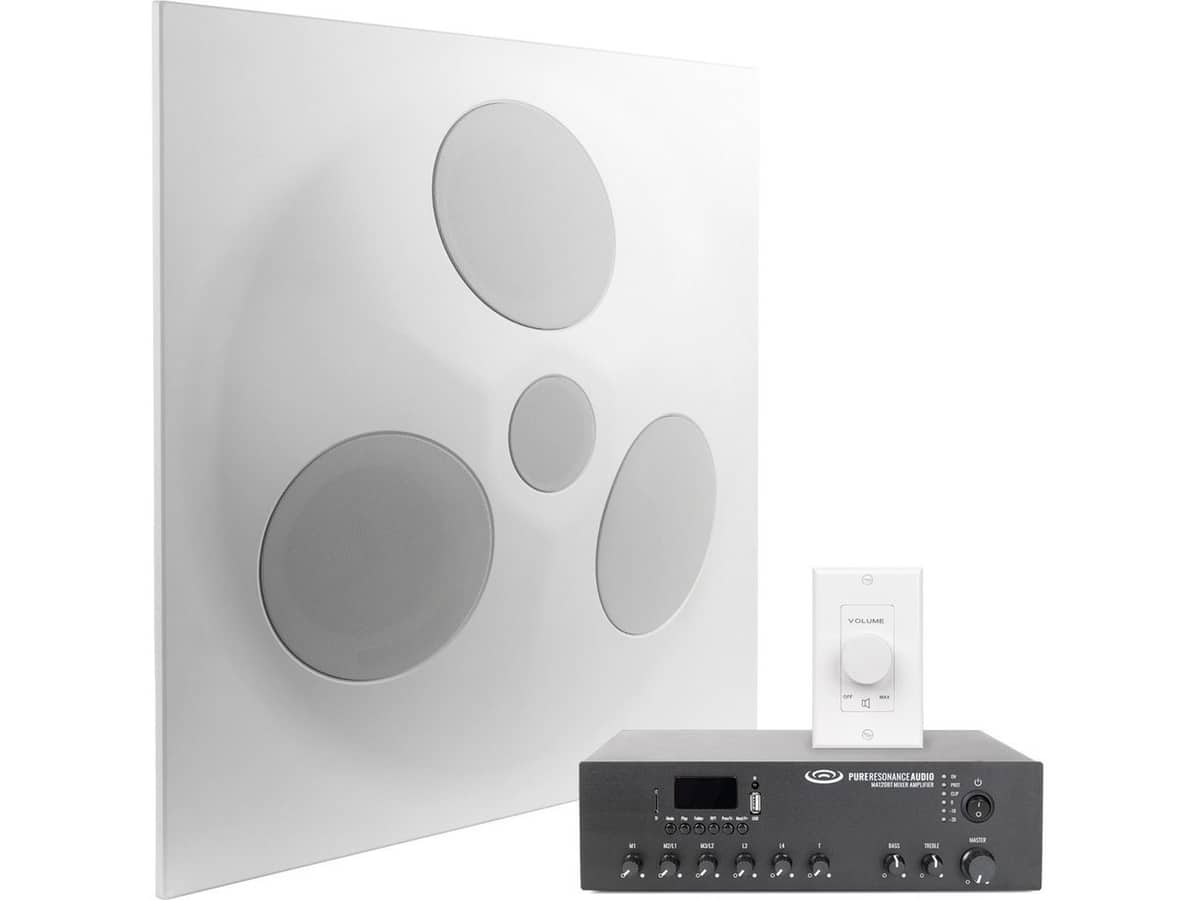 Audio Conference System with an SD5 SuperDispersion Ceiling Tile Speaker Array, MA120BT 120W Bluetooth Mixer Amplifier and VC100W Volume Control