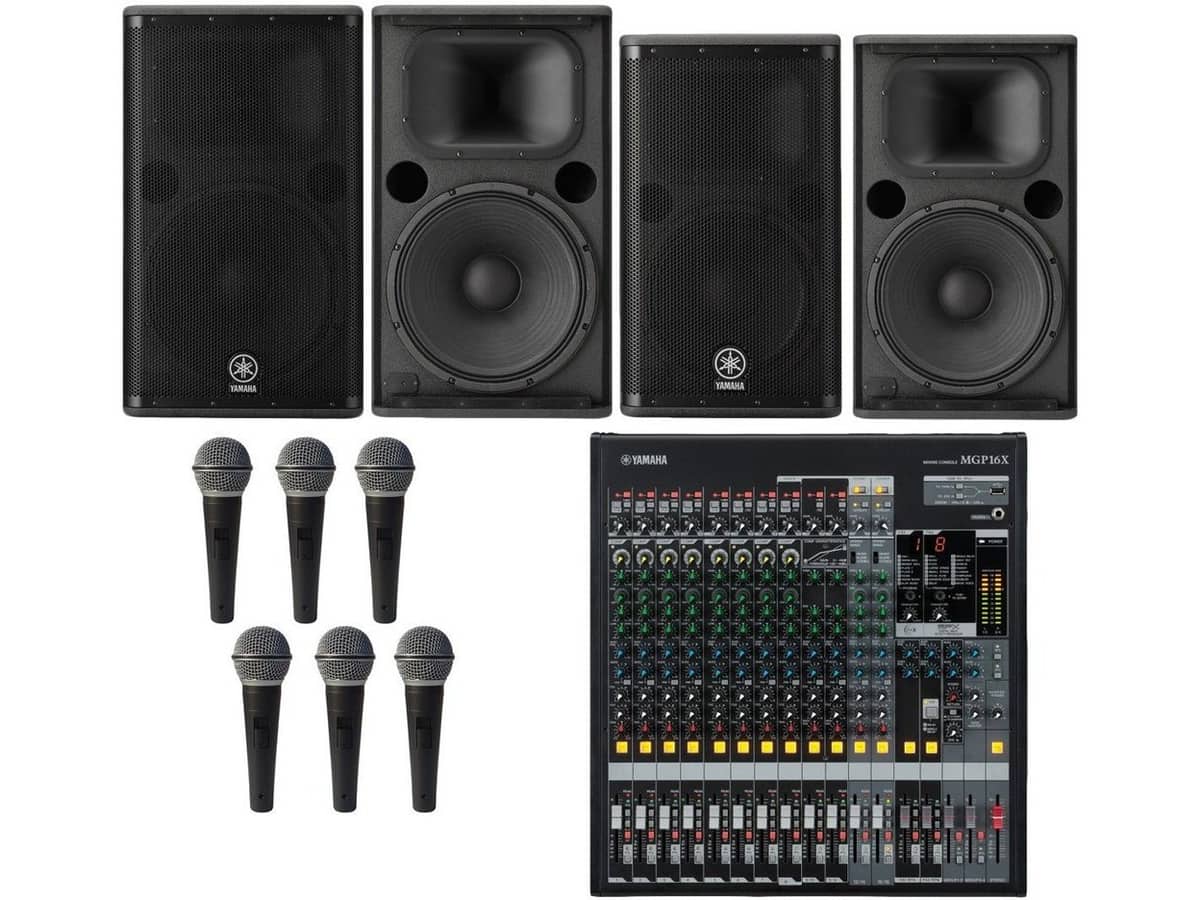 Yamaha Church Sound System DSR Series Loudspeakers Mixing Console and Pure Resonance Microphones