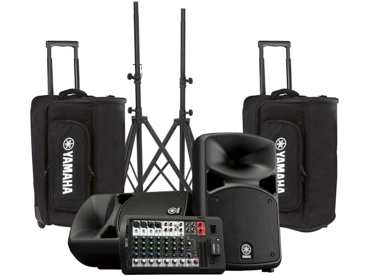 Portable Church Sound System with Yamaha Bluetooth PA System with Stands and Portable Cases