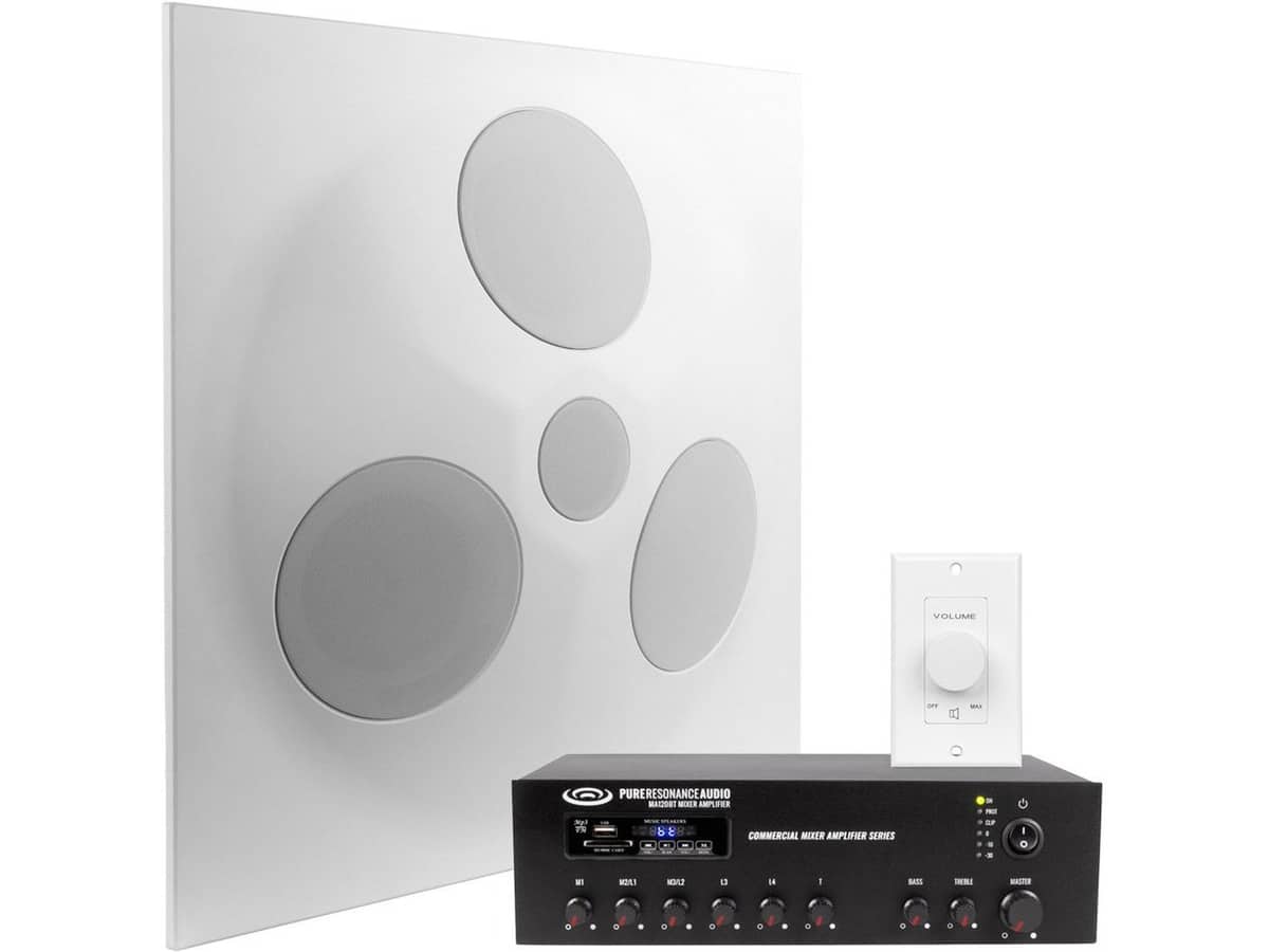 Multipurpose Church Sound System with an SD5 Ceiling Tile Speaker, MA120BT Bluetooth Mixer Amplifier and VC100W Volume Control