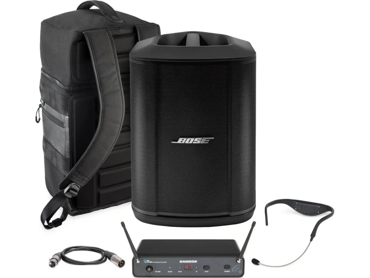 Bose S1 Pro+ Portable Sound System On-the-Go Fitness Training Package with Bluetooth and Sweatproof Headworn Microphone