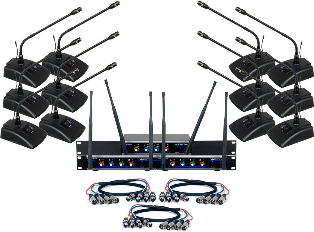 VocoPro Digital-Conference-12 12-Channel UHF Wireless Conference Microphone System